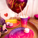 Kubki papierowe różowo-fioletowe Love 220ml 6szt - 6