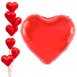 Balon foliowy serce czerwone Walentynki 45cm - 1