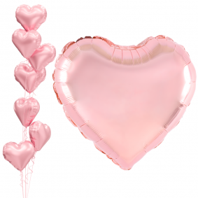 Balon foliowy serce różowe złoto Walentynki 45cm - 1