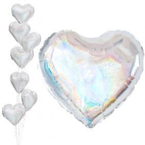 Balon foliowy serce holograficzne Walentynki 45cm - 1