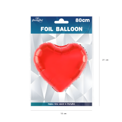 Balon foliowy duży serce czerwone Walentynki 80cm - 2