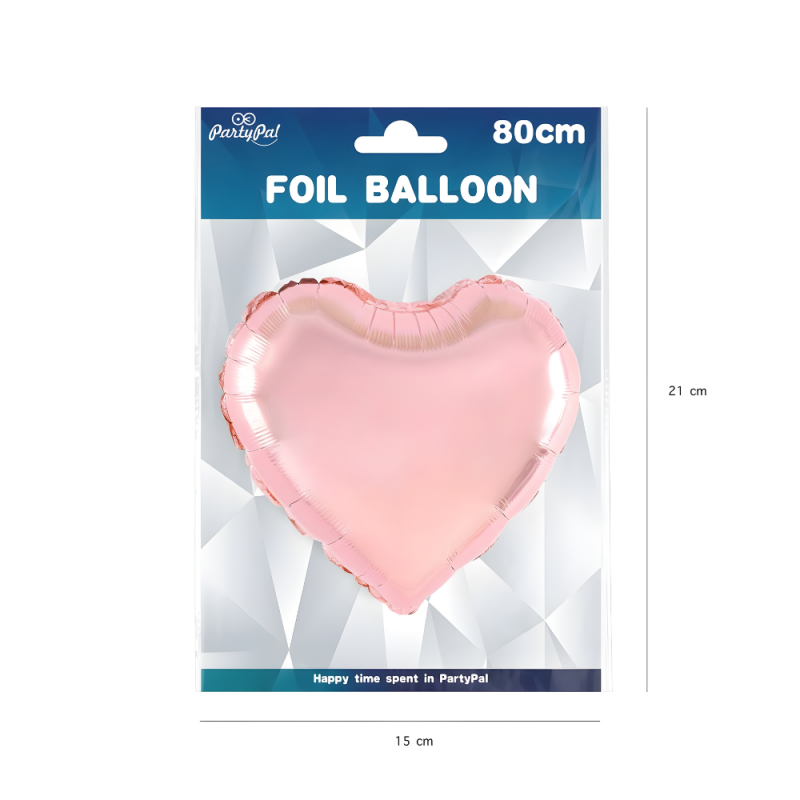 Balon foliowy duży serce rosegold Walentynki 80cm - 2