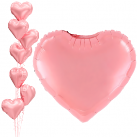 Balon foliowy serce jasnoróżowe Walentynki 45cm - 1