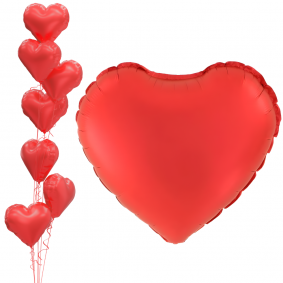 Balon foliowy serce czerwone mat Walentynki 45cm - 1