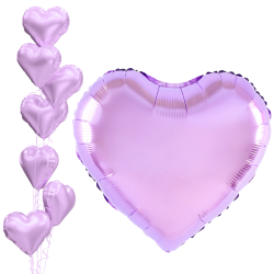 Balon foliowy serce jasnofioletowy Walentynki 45cm