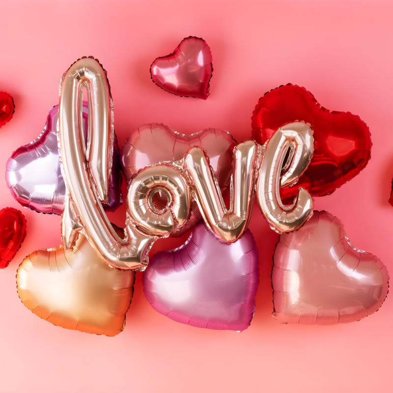 Balon foliowy serce jasnofioletowy Walentynki 45cm - 4