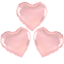 Balony foliowe serce różowe-złoto zestaw 3szt - 1