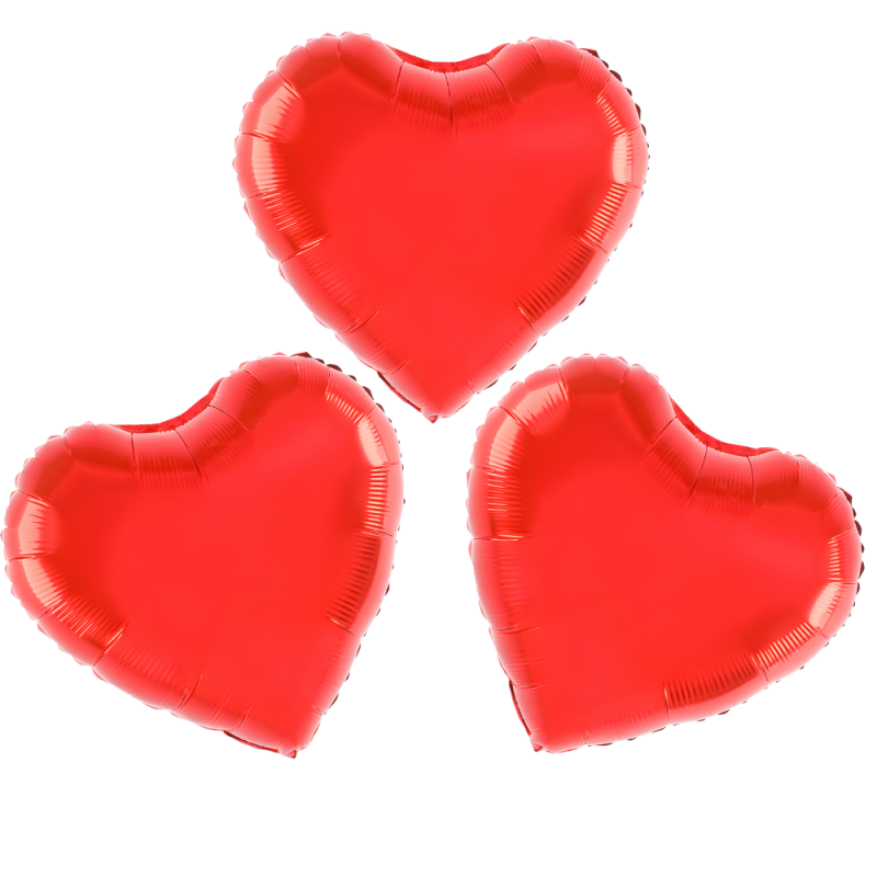 Balony foliowe serce czerwone zestaw 23cm 3szt - 1