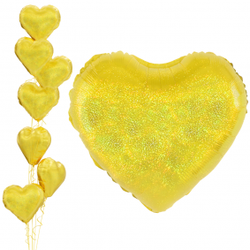 Balon foliowy serce złote holo Walentynki 45cm - 1