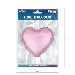 Balon foliowy serce jasnoróżowy matowy 45 cm - 3