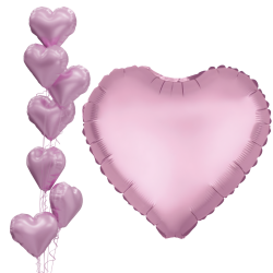 Balon foliowy serce jasnoróżowy matowy 45 cm