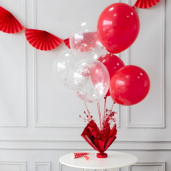 Obciążnik do balonów czerwony z patykami 72cm - 3