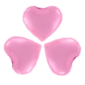 Balony foliowe serce różowe zestaw 23cm 3szt - 2