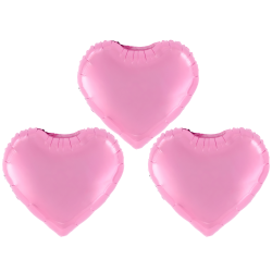 Balony foliowe serce różowe zestaw 23cm 3szt - 1
