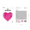Balon foliowy serce różowy fuksja Walentynki 45cm - 3