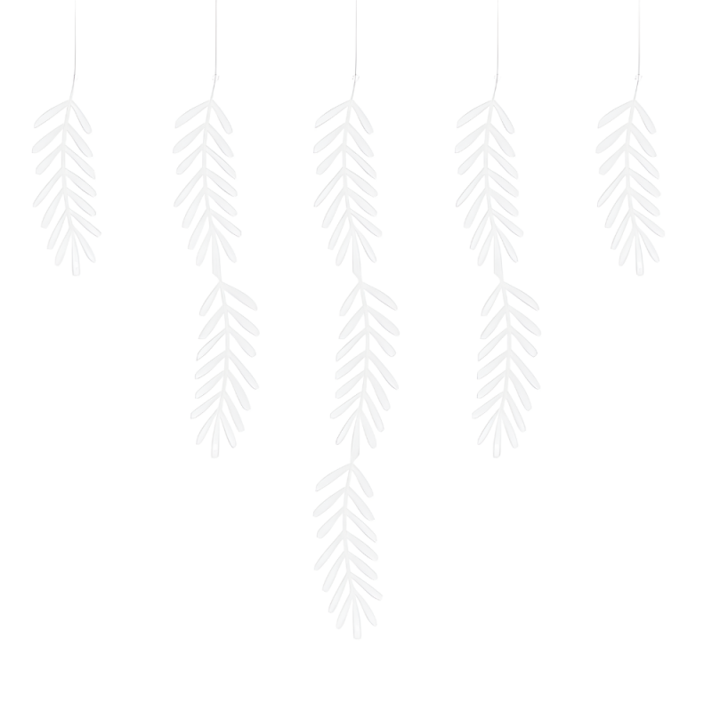 Girlanda dekoracyjna gałązki biała listki 1,8m - 1