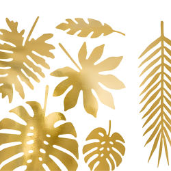 Liście tropikalne złote metaliczne dekoracje 21szt - 2