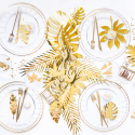 Liście tropikalne złote metaliczne dekoracje 21szt - 3