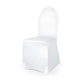 Pokrowiec dekoracyjny na krzesło biały matowy - 1