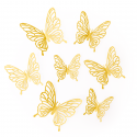 Ozdobne Motylki ażurowe złote do dekoracji 12szt - 1