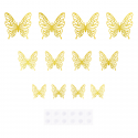 Ozdobne Motylki ażurowe złote do dekoracji 12szt - 2