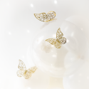 Ozdobne Motylki koronkowe złote do dekoracji 12szt - 5