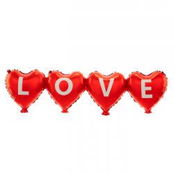 Girlanda balonowa czerwone serca LOVE 101 cm - 1