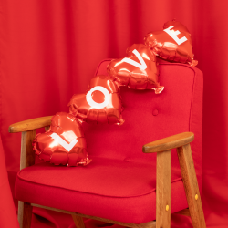 Girlanda balonowa czerwone serca LOVE 101 cm - 3