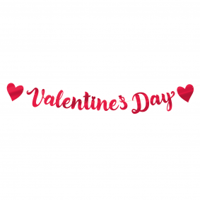 Girlanda baner Valentines Day czerwony 140cm - 1