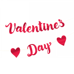 Girlanda baner Valentines Day czerwony 140cm - 3