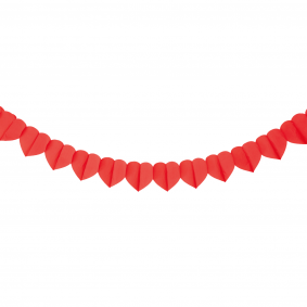 Girlanda baner papierowy czerwone serca 200cm - 1