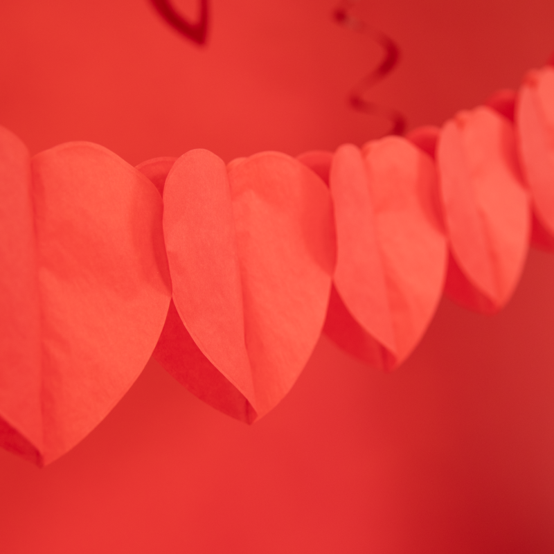 Girlanda baner papierowy czerwone serca 200cm - 3