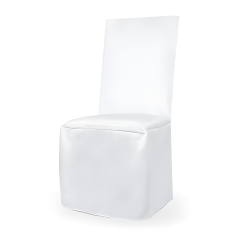 Pokrowiec kwadratowy na krzesło biały matowy - 1
