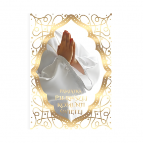Pamiątka I Komunii Świętej z dłońmi modlącymi się - 1