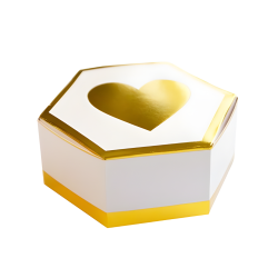 Pudełko papierowe na prezent biało-złote 8szt - 1
