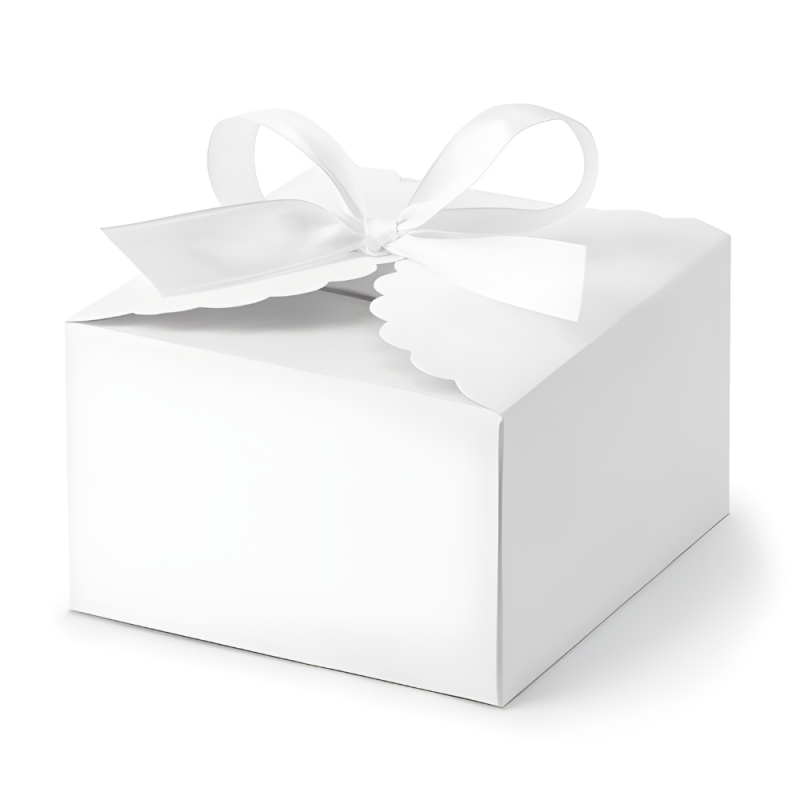 Pudełka na prezent upominek białe z kokardą 10szt - 1