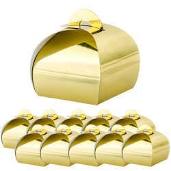 Pudełka na prezent upominek okrągłe złote 10szt małe pudełeczka