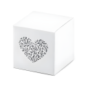 Pudełka na prezent biały ornament serce 10szt - 2
