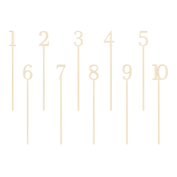 Drewniane numery toppery na stół cyfry na piku - 1