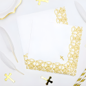 Serwetki papierowe z ornamentem złotym krzyż 20szt - 3
