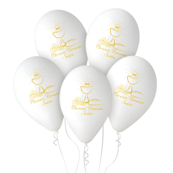 Balony lateksowe komunijne biało-złote kielich na Komunię Świętą 25szt