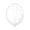 Balony lateksowe transparentne białe chmurki 6szt - 2