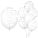 Balony lateksowe transparentne białe chmurki 6szt - 1