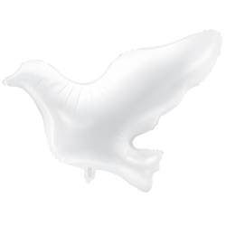 Balon foliowy ozdobny ptak Gołąb biały 77cm na KOMUNIE CHRZEST ŚLUB
