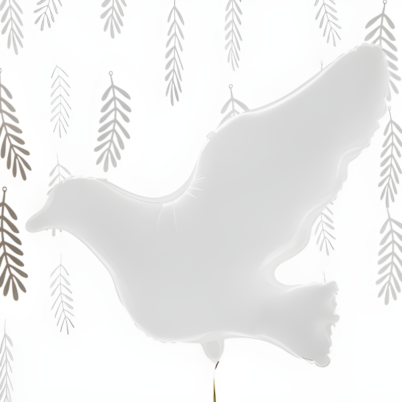 Balon foliowy ozdobny ptak gołąb biały 77 cm - 4