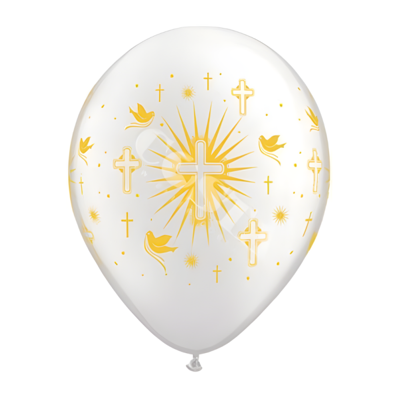 Balony lateksowe biało-złote komunijne 100szt - 2