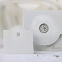 Zaproszenie na Komunię biały ornament IHS 10szt - 3