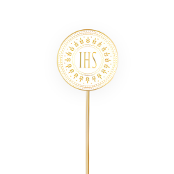 Toppery na piku okrągłe złota hostia IHS 6szt 12cm - 3
