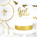 Topper na piku na tort złoty God Bless 28 cm - 5