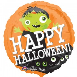 Balon foliowy Happy Halloween straszny zombie
